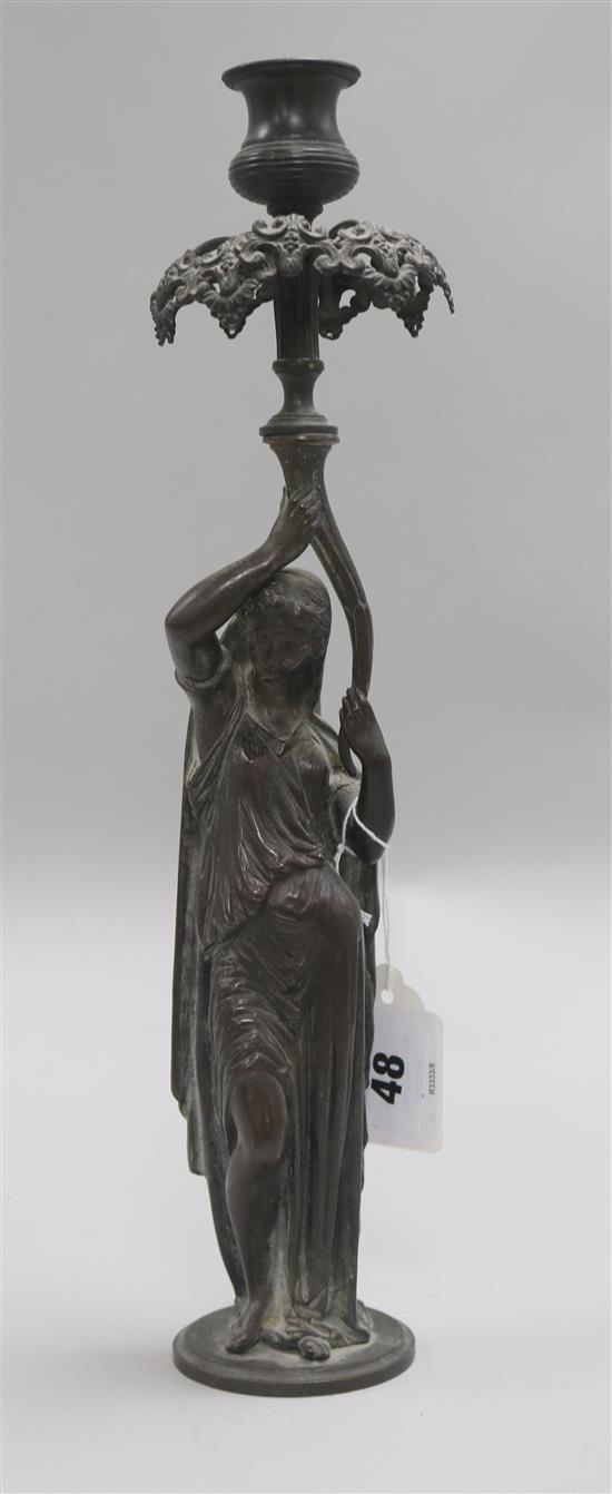 A figural candlestick